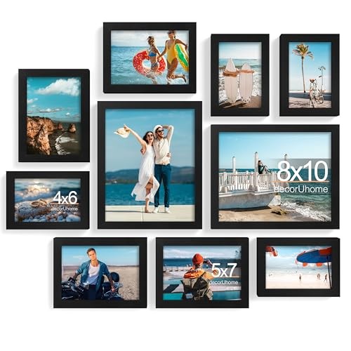  Picture Frames Collage Wall Decor for Photo Gallery Display, Assorted 10 Black