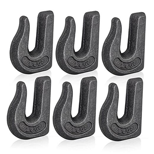 Weld-on Grab Chain Hook 3/8-in Heavy Duty Tow Hook G70 Forged Steel 6Pcs