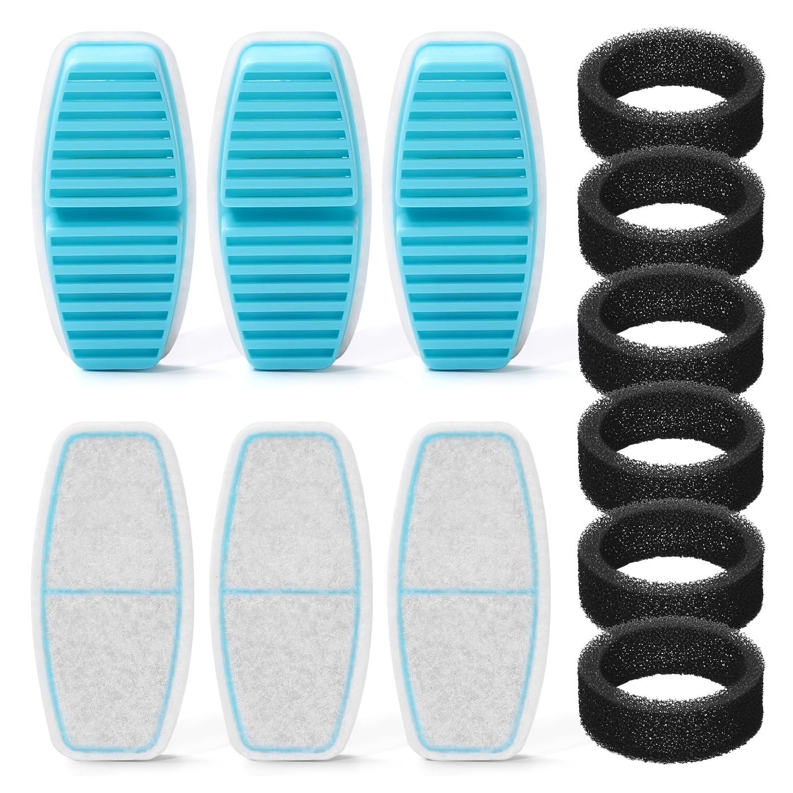 Official BMDSAE 12 Packs(6 Filters + 6 Sponges) for H4 Cat Water Fountain, Ca...