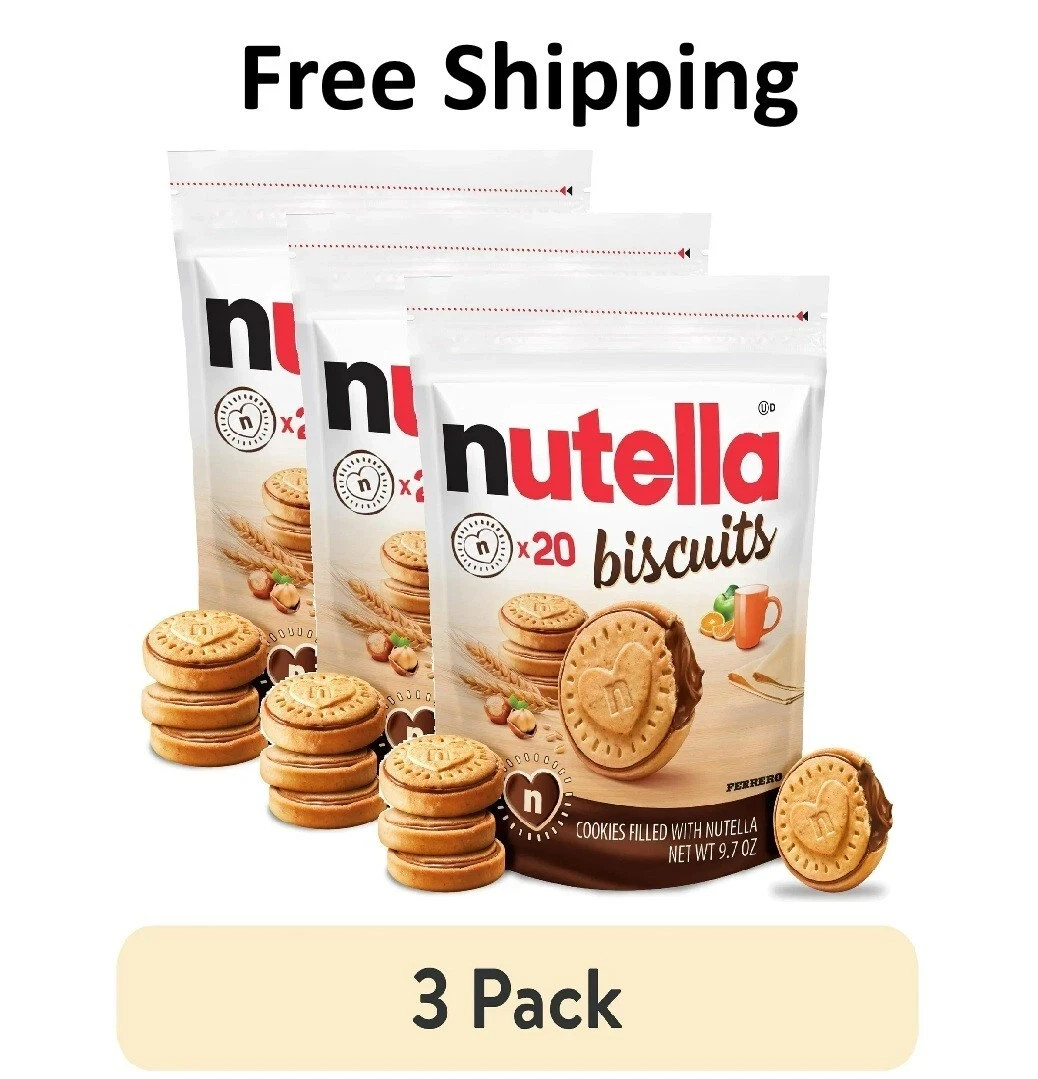 Nutella Biscuits, 20 Count Cookies,Hazelnut Spread with Cocoa, Kids Snacks,9.7oz