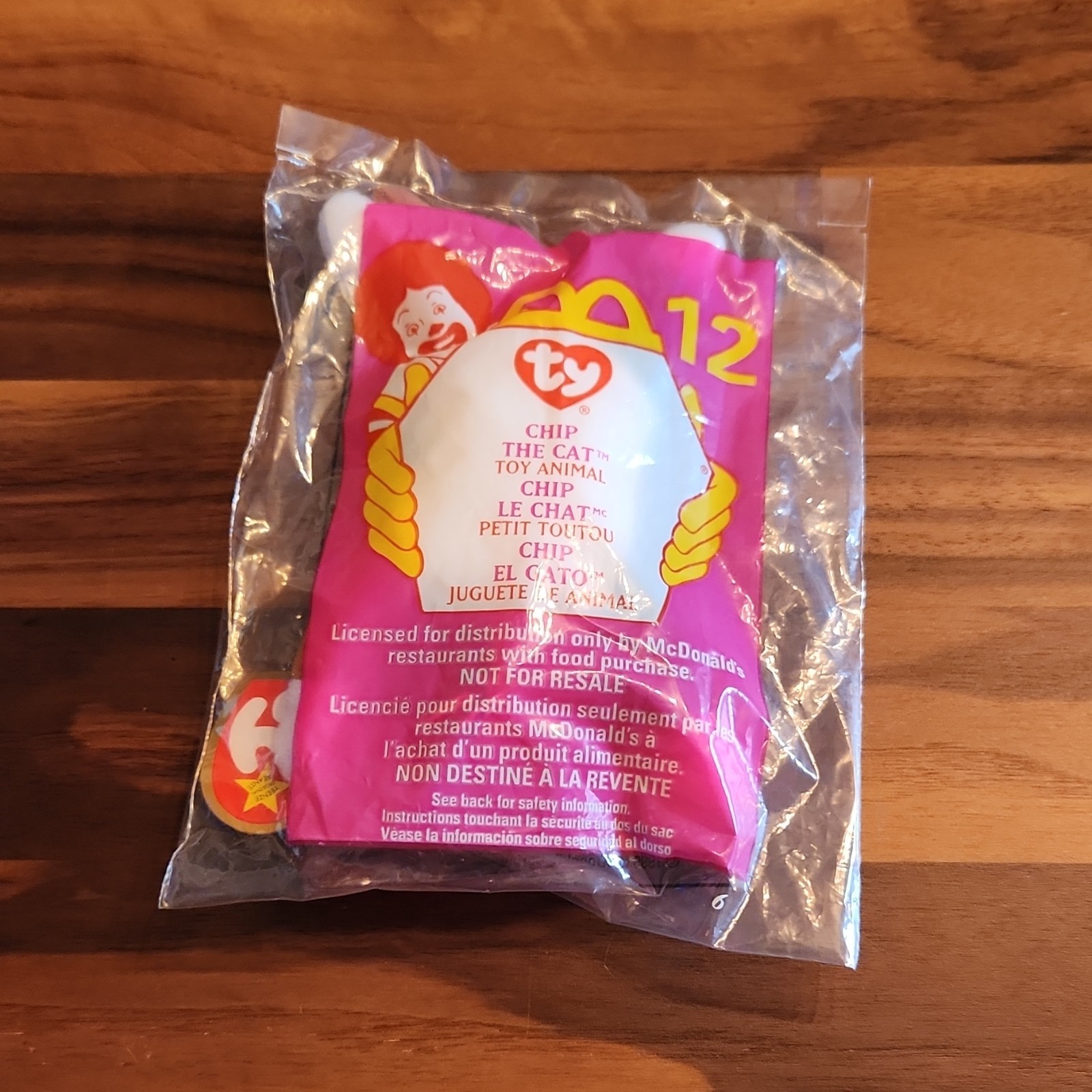 Ty Teenie Beanies Chip the Cat Beanie Babies McDonald's 1999 #12