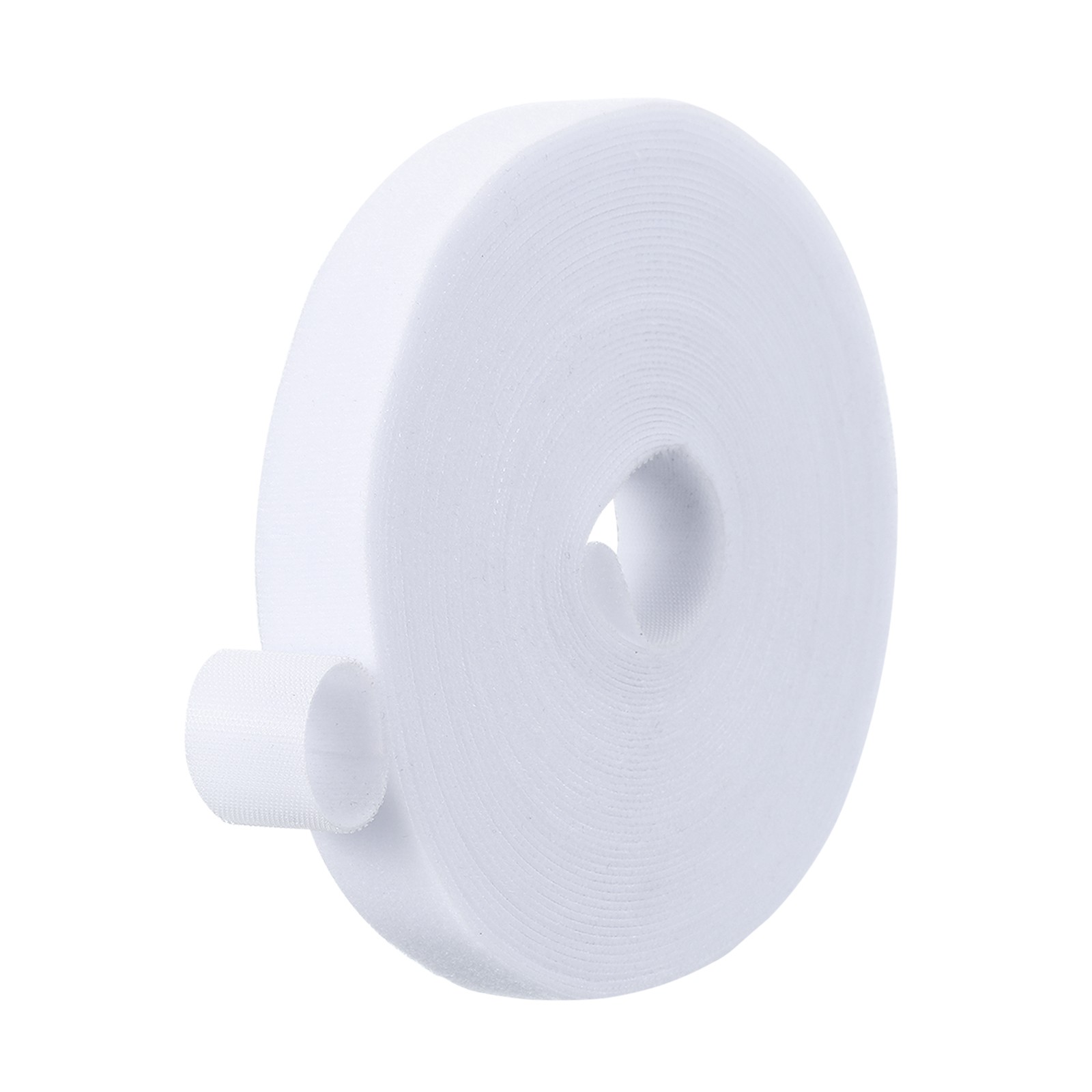 0.8" x 33FT Hook and Loop Tape, Double-Sided Nylon Strips Cable Ties, White