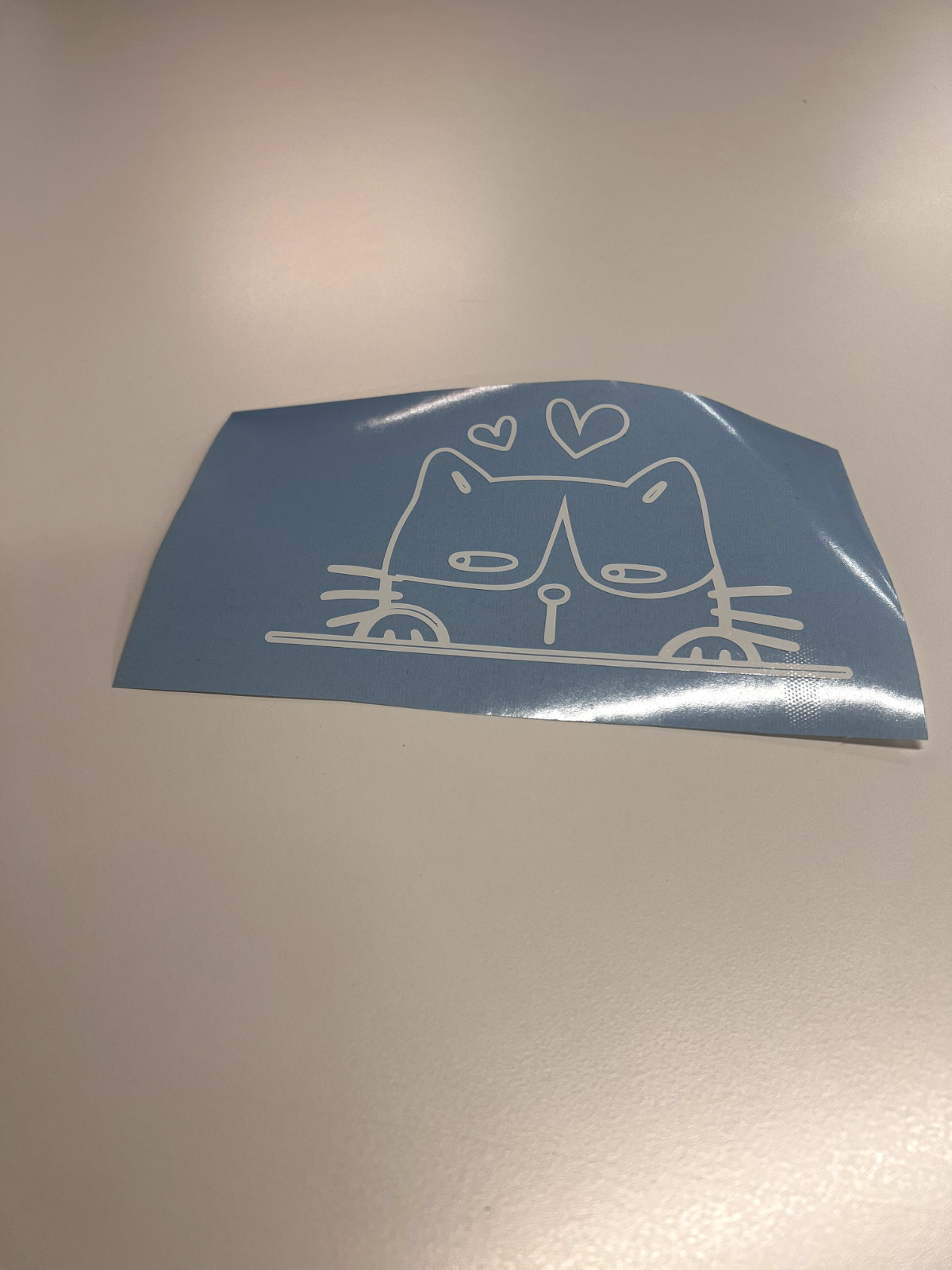 Vinyl Decal Sticker Waterproof Car Window Laptop Wall Graphic WHT KITTY PEEK