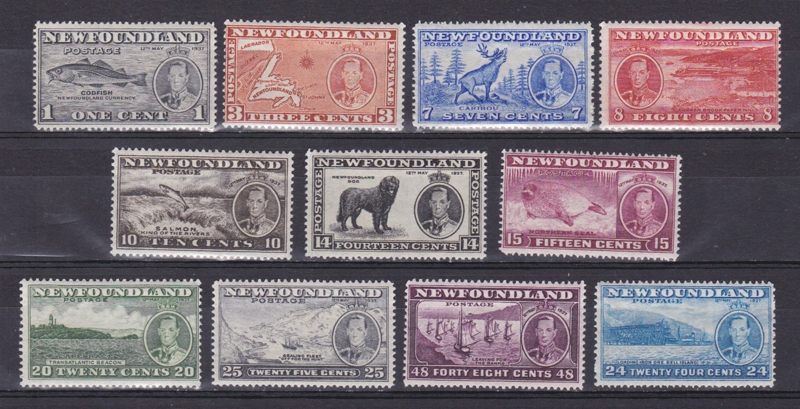 NEWFOUNDLAND CANADA 1937, SG# 257-267, King George VI, MH
