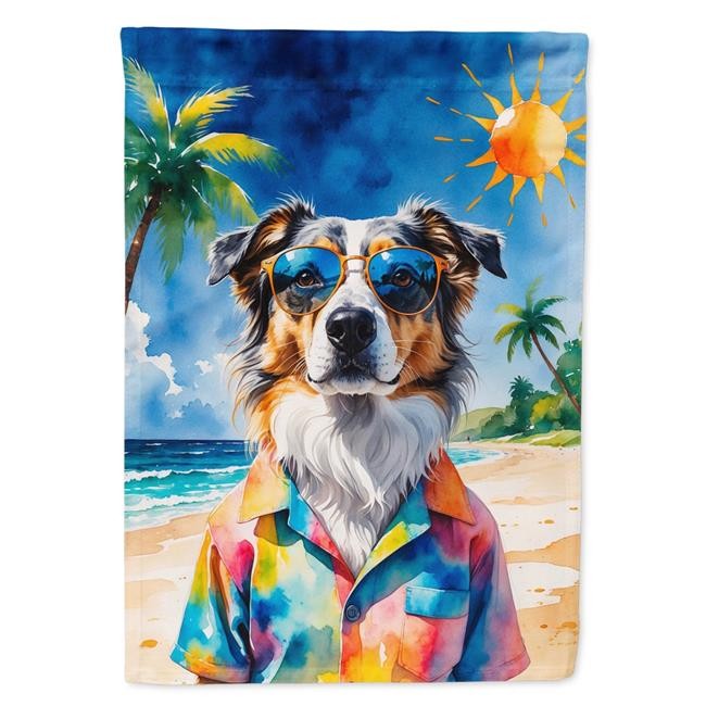 Carolines Treasures DAC8254CHF 40 x 28 in. Australian Shepherd Summer Beach T...