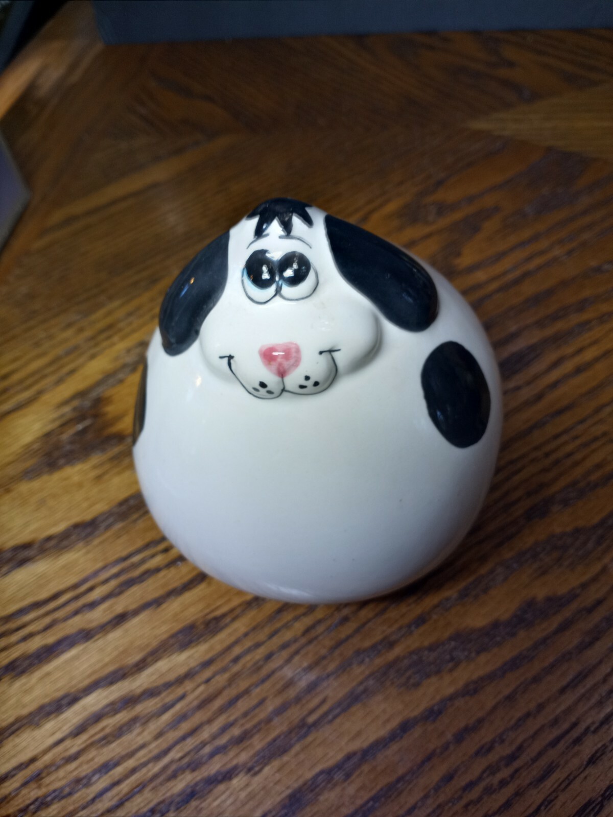 Dog Piggy Bank Black and White 4.5'' Ceramic