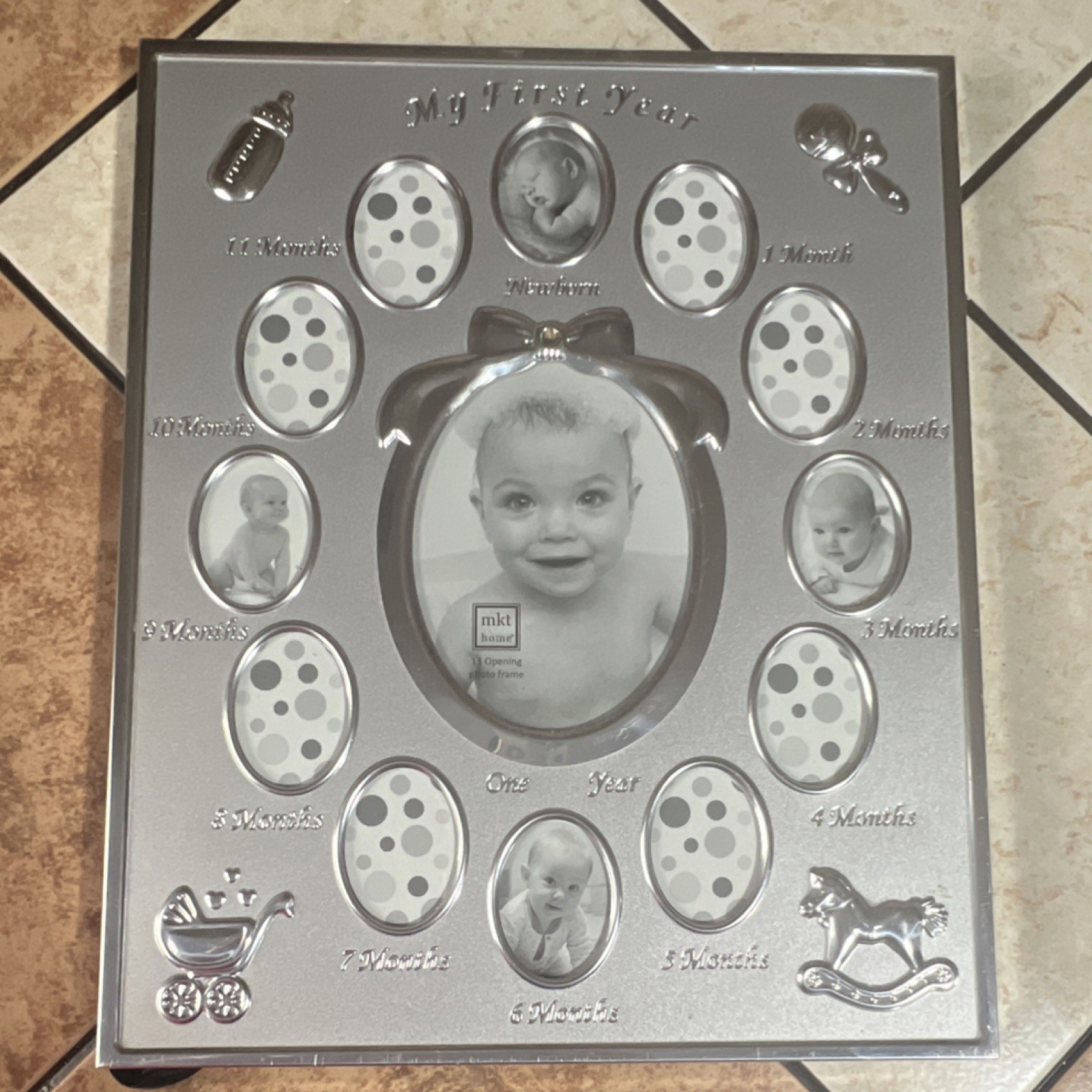 mkt@home My First Year Baby Picture Frame Silver Novelty 128513