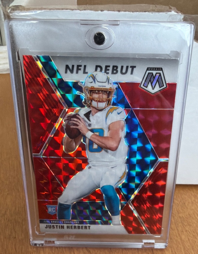 2020 Panini Mosaic - NFL Debut Justin Herbert #263 Red Mosaic Prizm (RC)