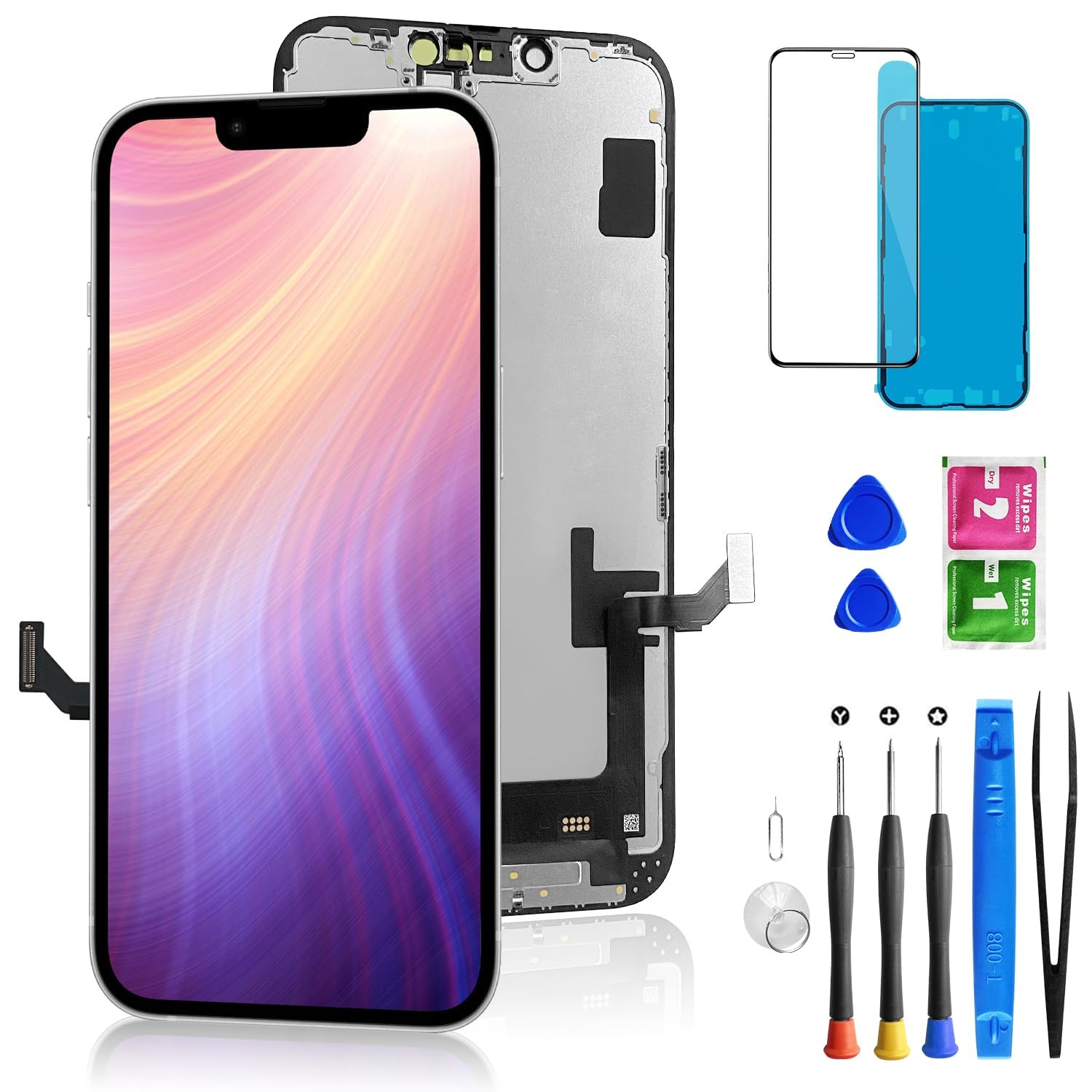 for iPhone 14 Screen Replacement 6.1 Inch, 3D Touch LCD Display for A2649, A2...