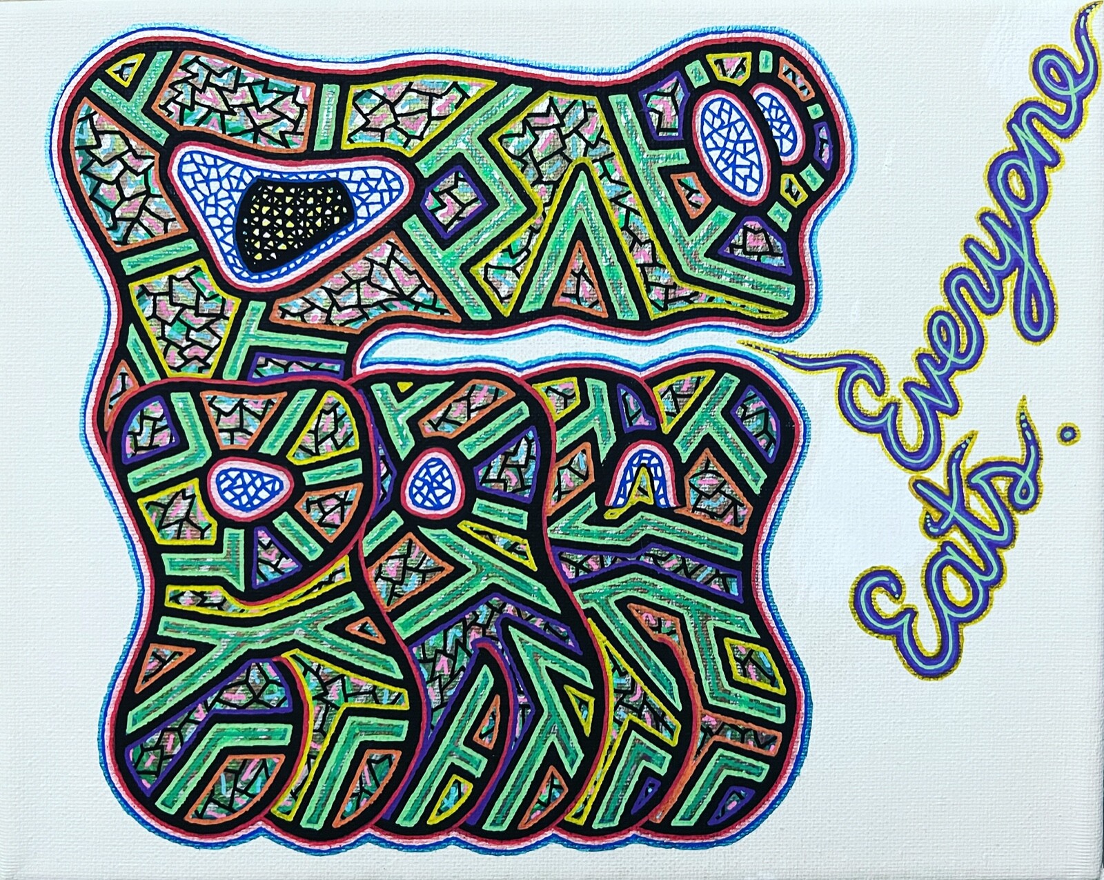 RAW HEAD #52 "Everyone Eats" 1of1 NFT, The RAW HEADs Collection by RabidArtWork.