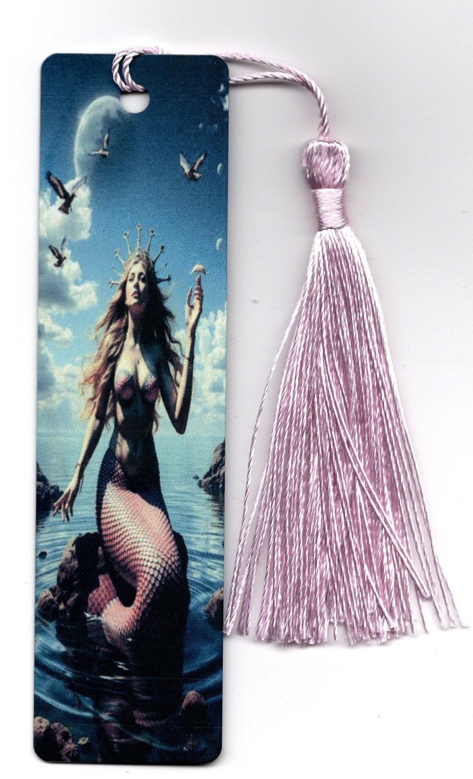 Mermaid Metal Bookmark Colorful With Tassel Double Sided