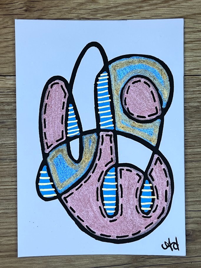 ACEO Art Card Original Acrylic Abstract 2.5in x 3.5in foreverlovedlex