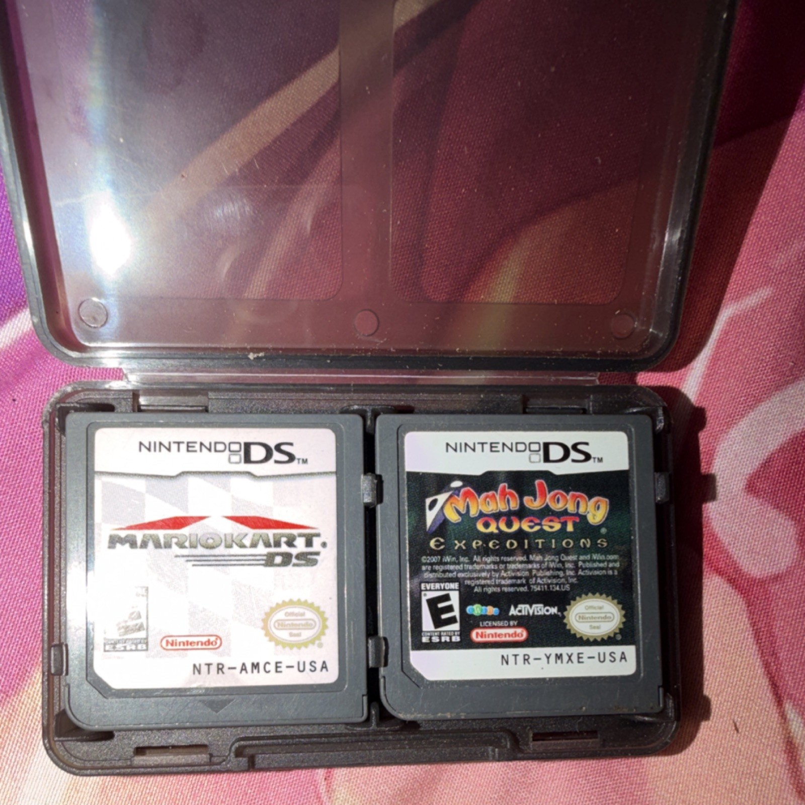 Nintendo DS Game Lot Mario Kart Mahjong Quest Tinker Bell w/ Game Case