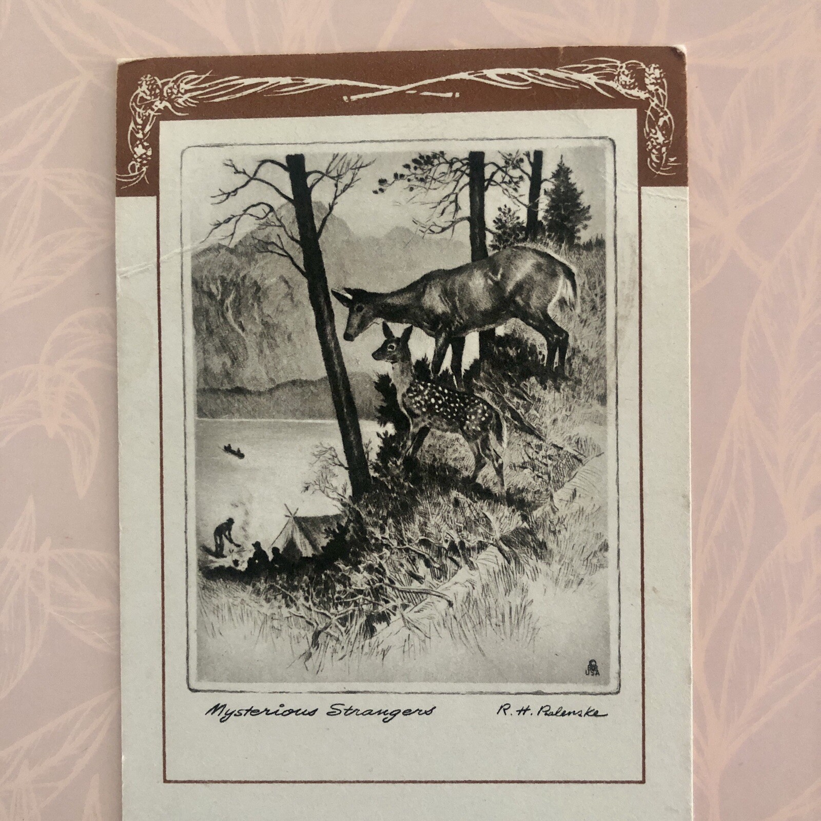 Vintage Ink Blotter Nature Deer H.E. Webster Lumber Company Kansas City MO