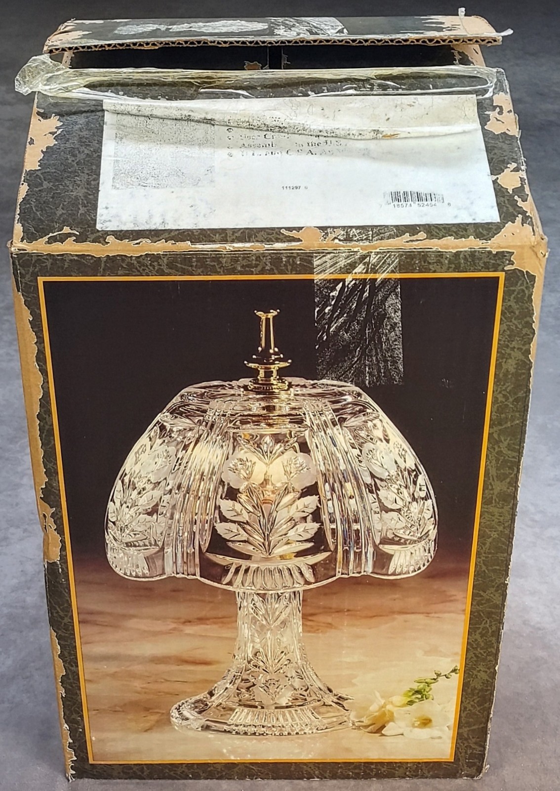 Vintage Crystal Table Lamp 14" Darlington Gaby HECHINGER Tagged NOS Rare