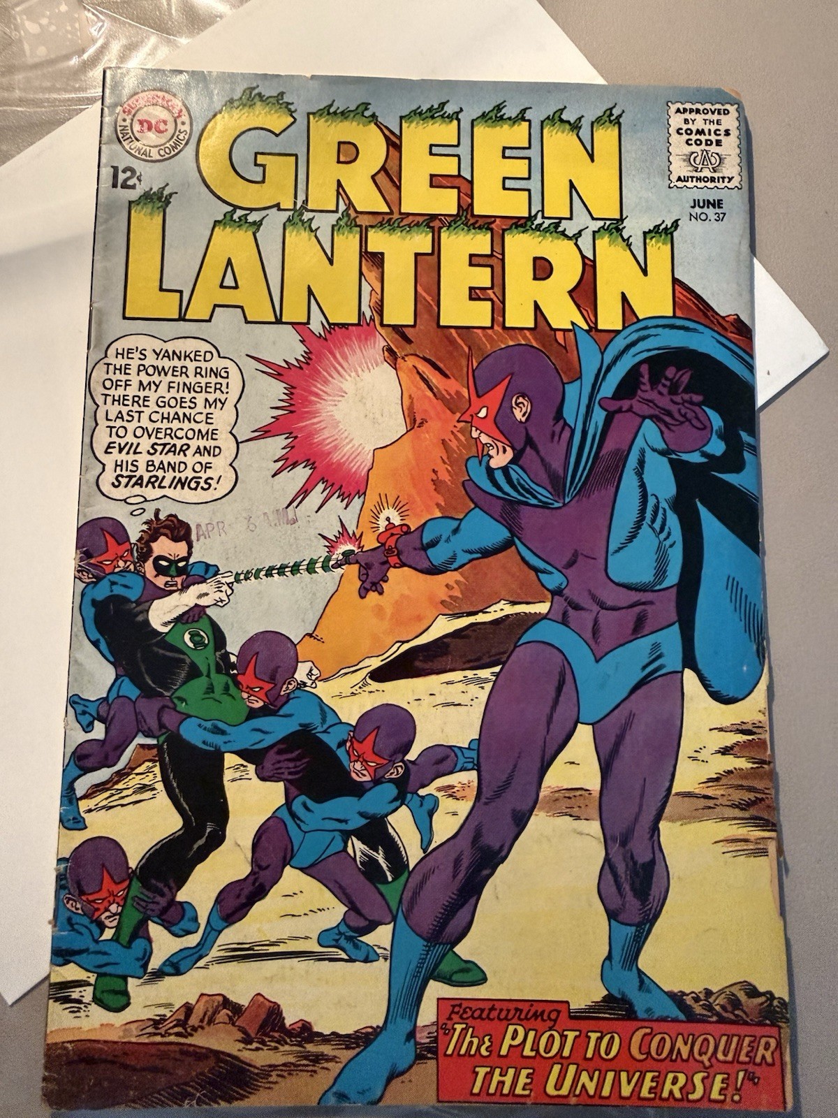 Green Lantern 37. 1965. First Appearance Of Evil Star. 4.0 VG.