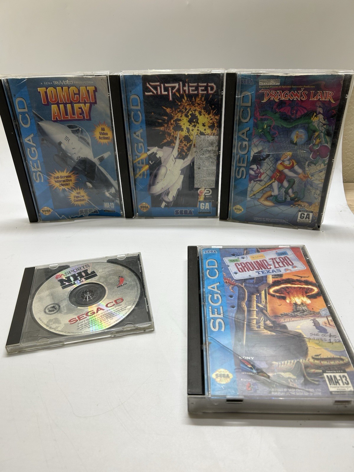 Lot Of 5 Sega CD Games - Untested / For Repair With Damaged Cases/Manuals