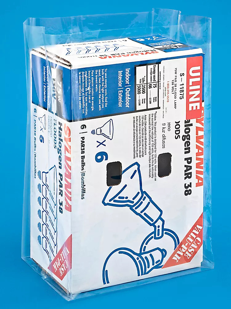 Pack of 500 10 x 8 x 20" 2 Mil Gusseted Poly Bags