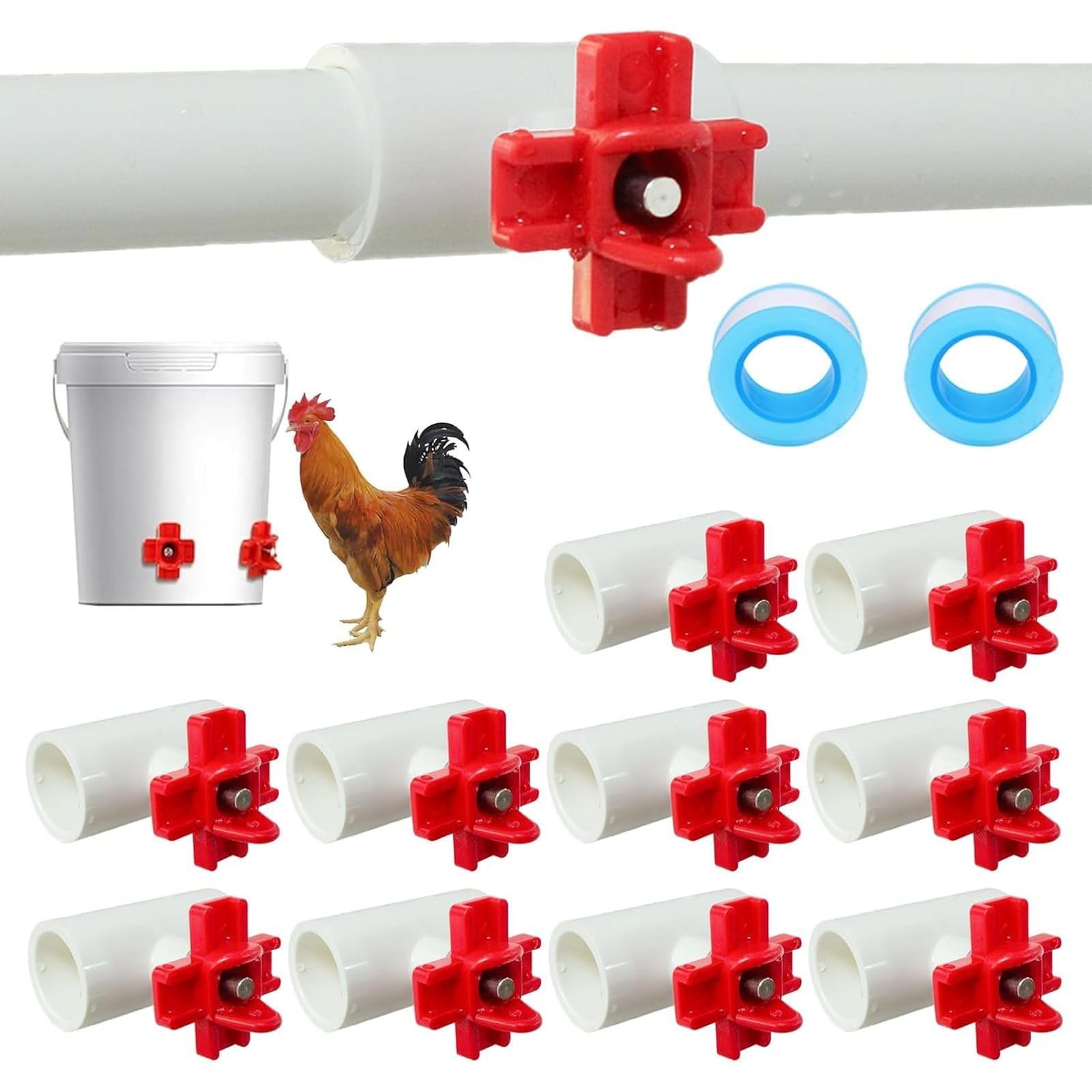 Automatic Chicken Waterer for Ducks Quail Bird Outdoor, Plastic Chicken Water...