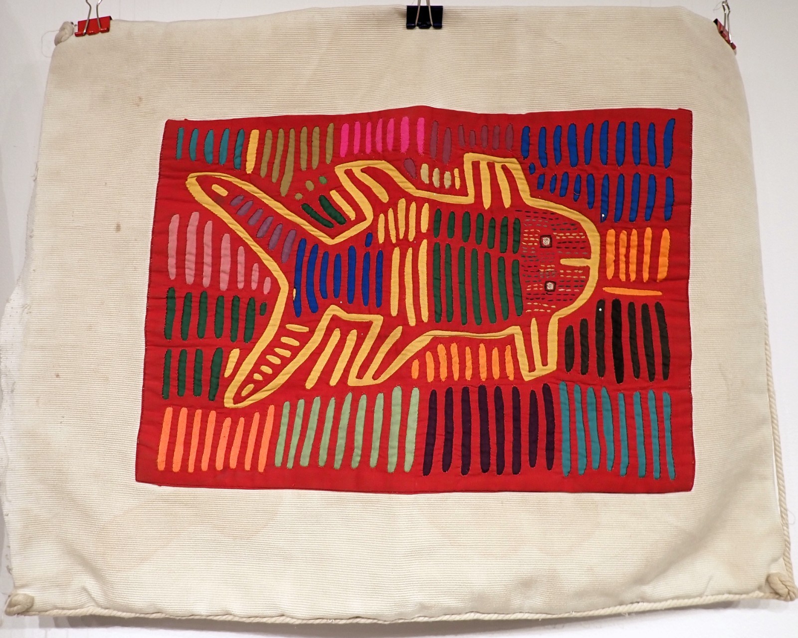 Kuna Indian Mola Textile Cushion Cover Panama Latin America Applique Vintage I