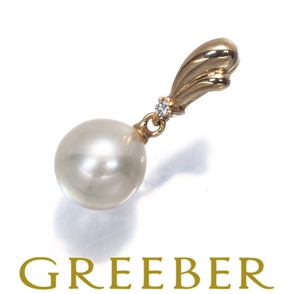 TASAKI Pendant Top Pearl 7.5mm Diamond 0.01ct Single K18YG BLJ