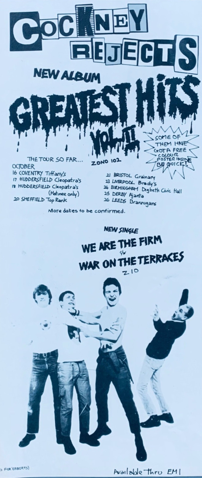 COCKNEY REJECTS 1981 Print ADVERT GREATEST HITS VOL II