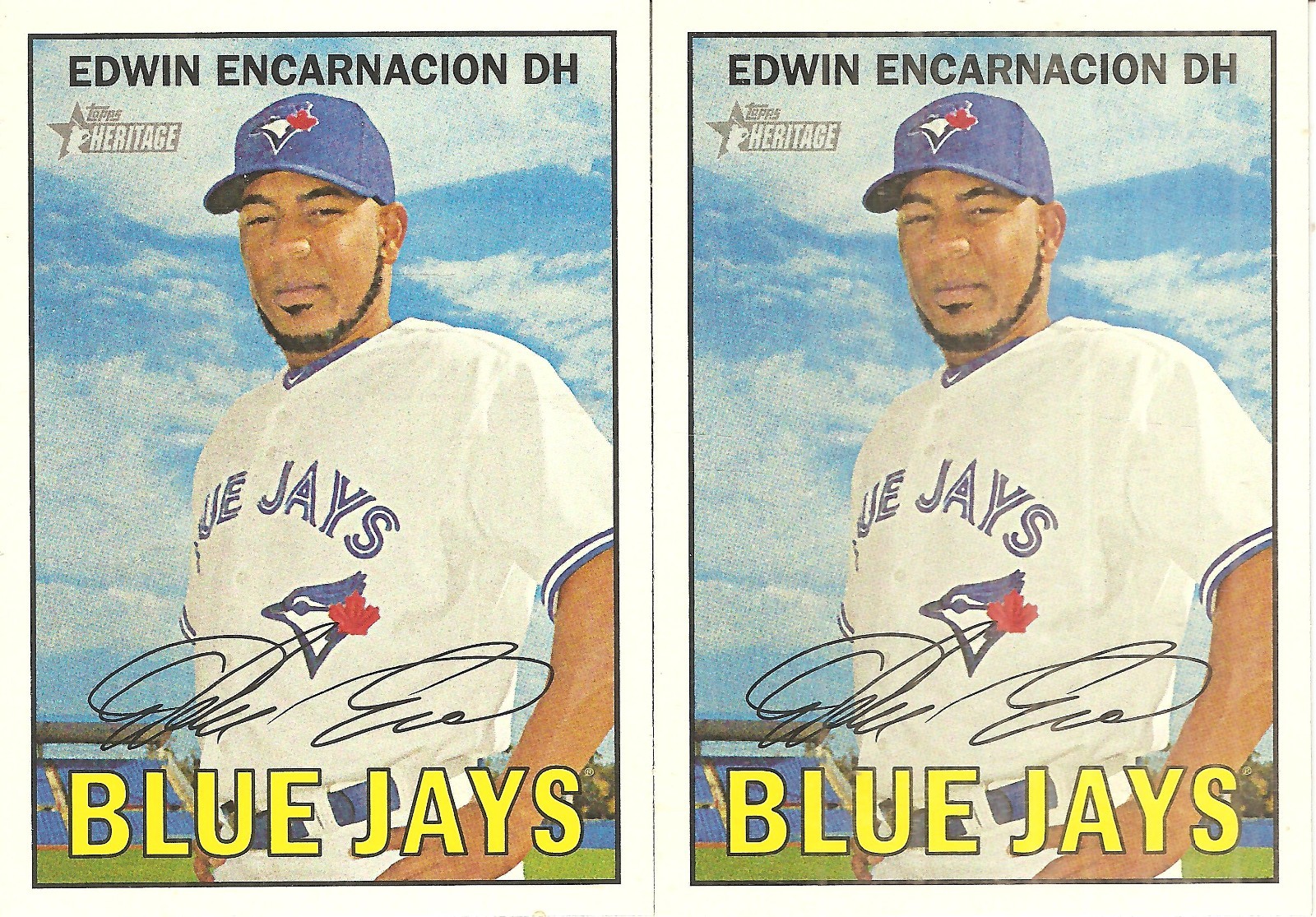 2 CARD 2016 TOPPS HERITAGE EDWIN ENCARNACION BASEBALL CARD LOT