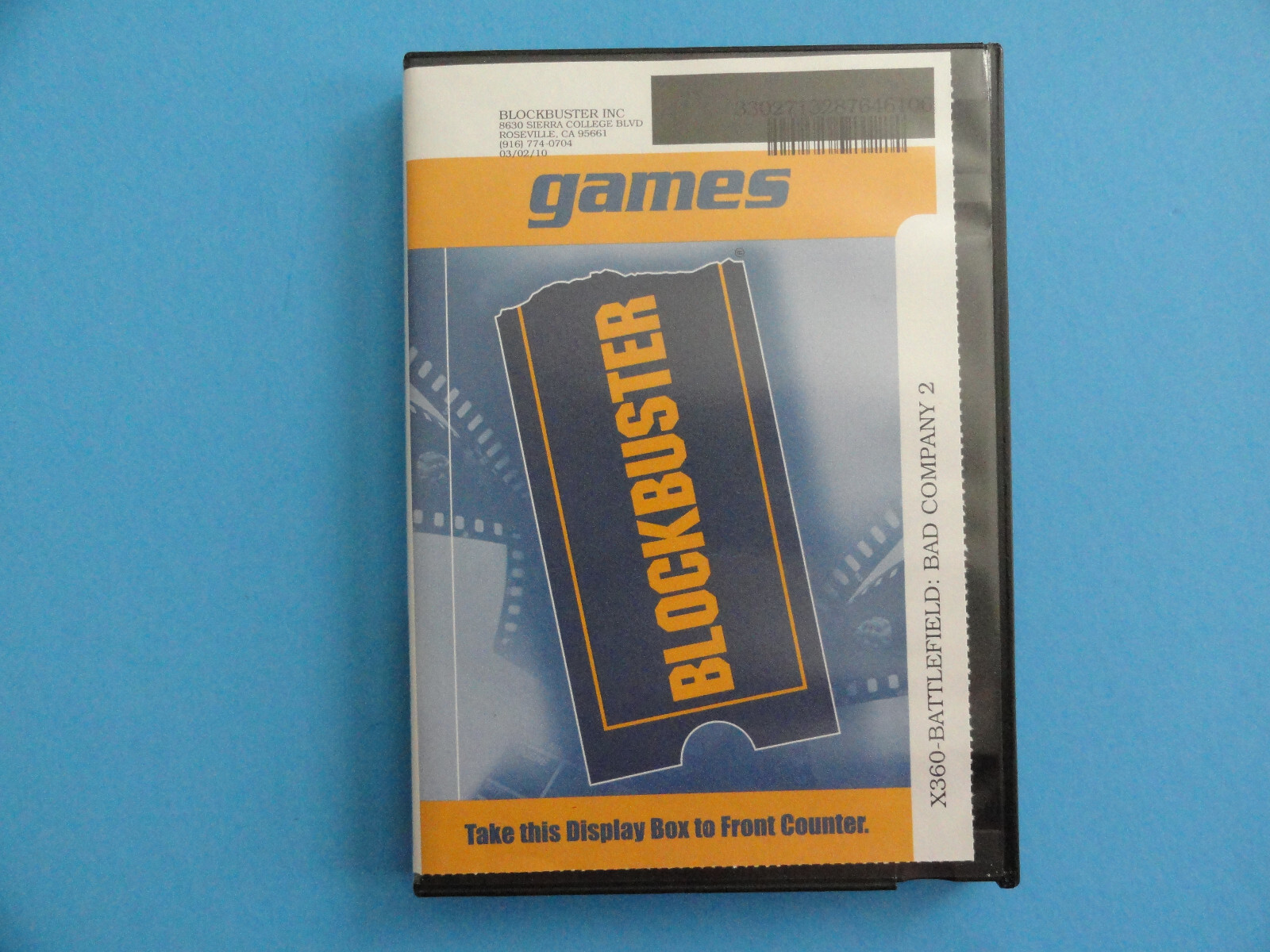 XBOX 360 BATTLEFIELD: BAD COMPANY 2 - BLOCKBUSTER VIDEO RENTAL CASE - NO GAME