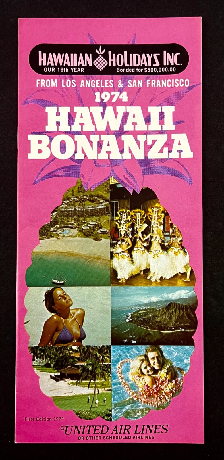 1974 Hawaiian Holidays United Airlines Hawaii Tourist Tour VTG Travel Brochure