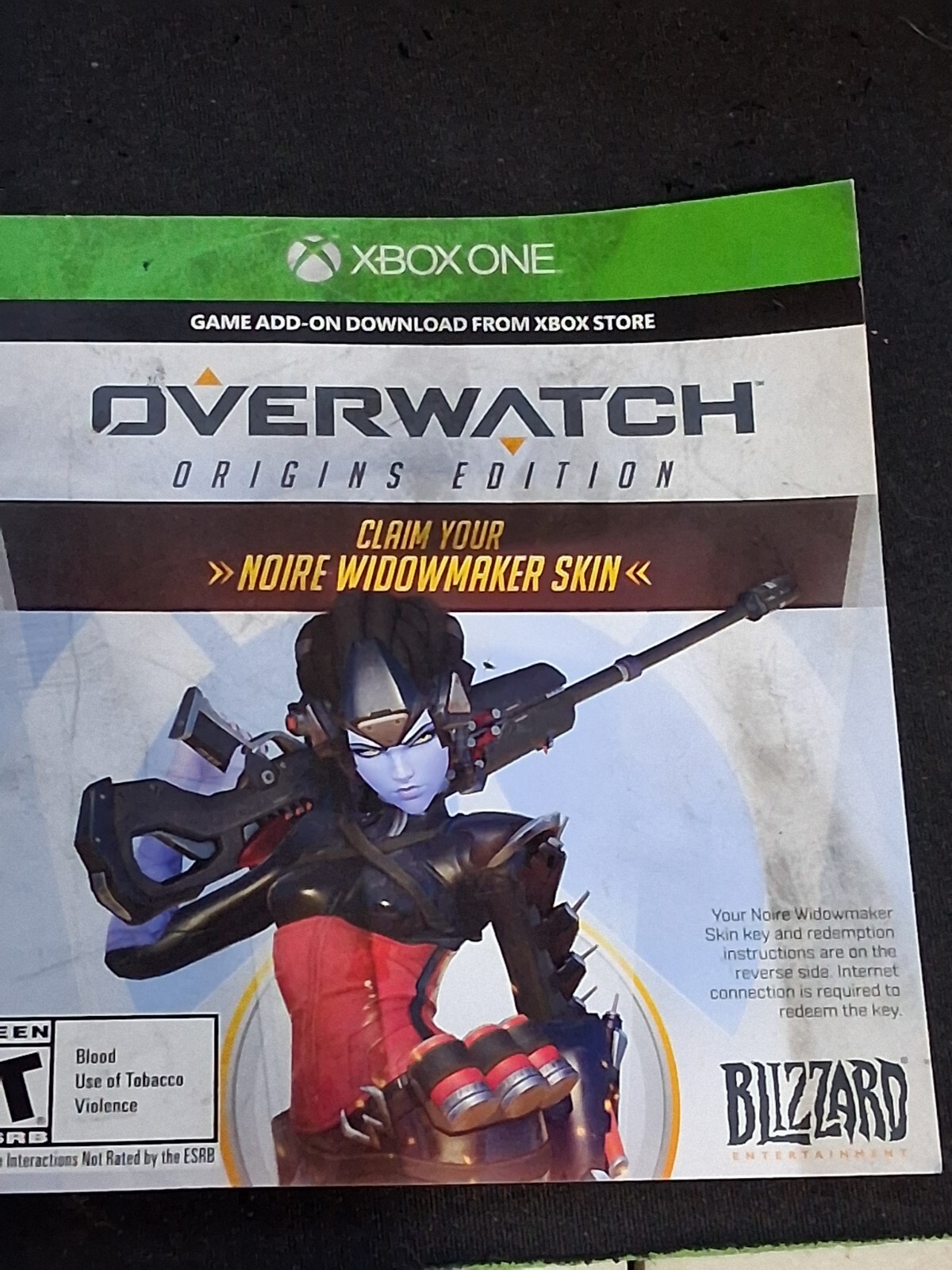 Overwatch - Noire Widowmaker Skin for Xbox One (Will unlock for all platforms)