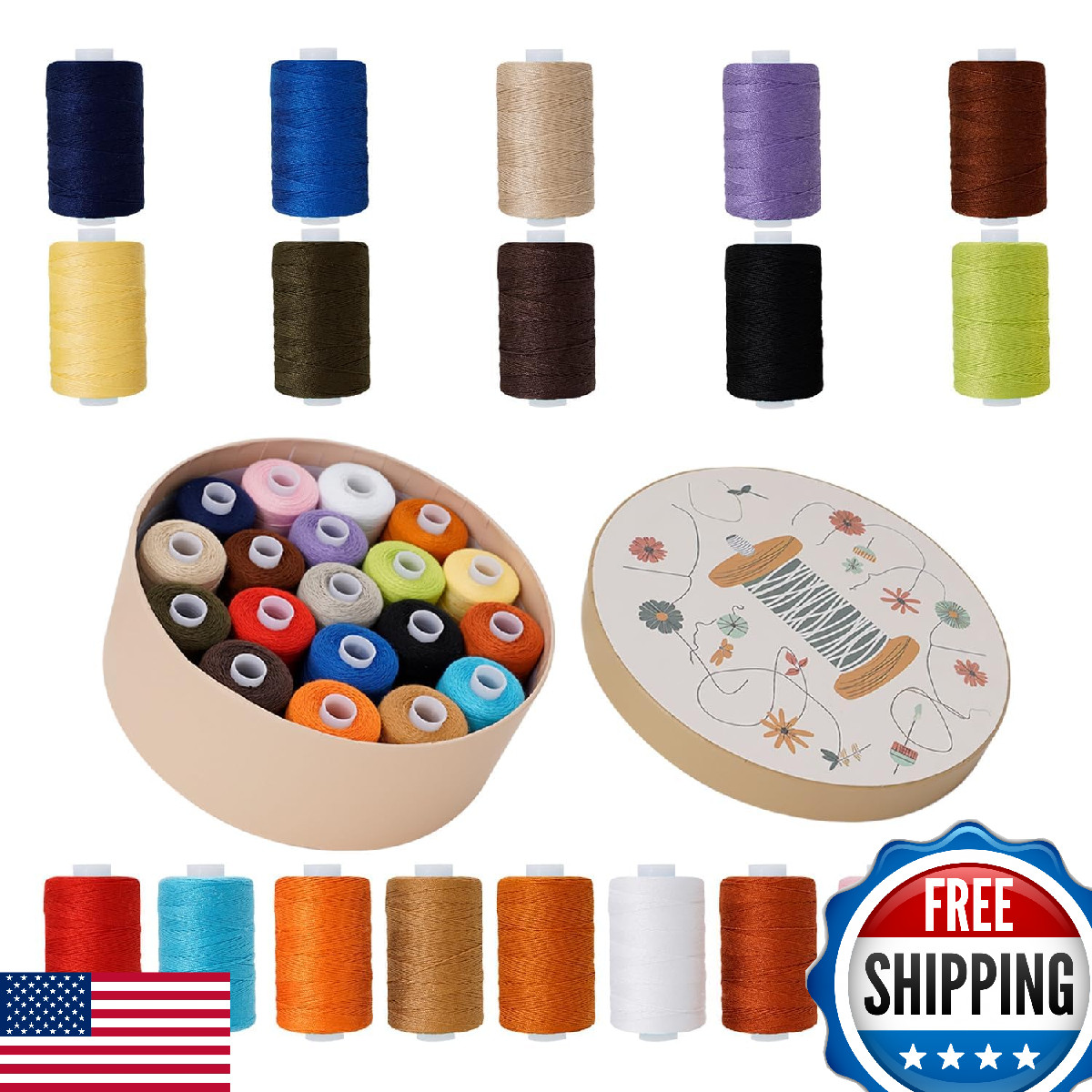 Connimonet Tex90 Extra Strong Heavy Duty Jeans Sewing Thread 19 Colors
