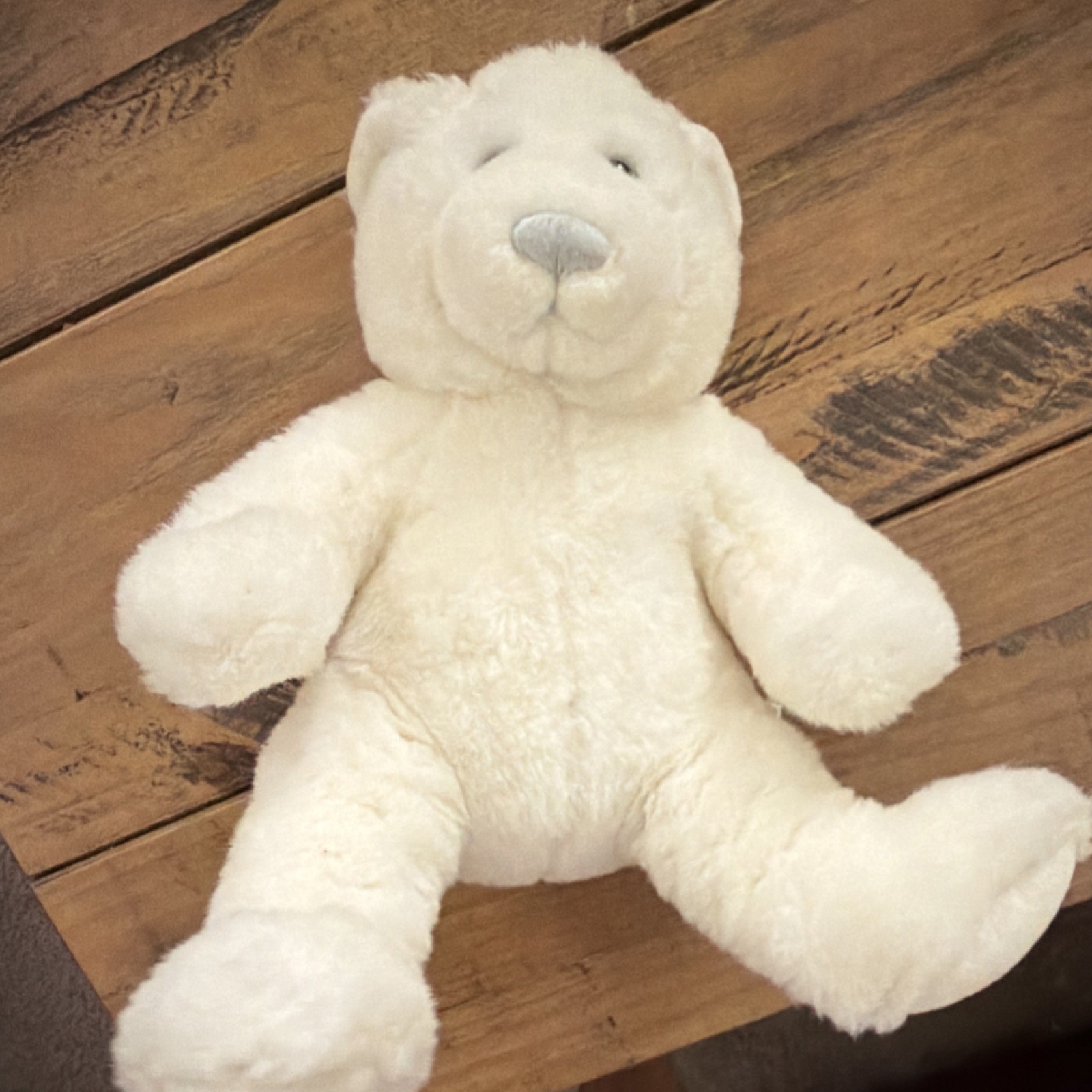 Vintage Build A Bear Old Style Cloth Tag White Plush Teddy Bear Rare