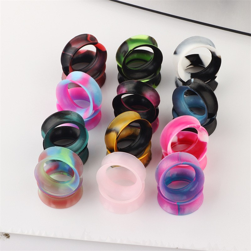 12 Pairs of Ear Tunnels Plugs Gauges Skin-friendly Silicone Earskin Earplug