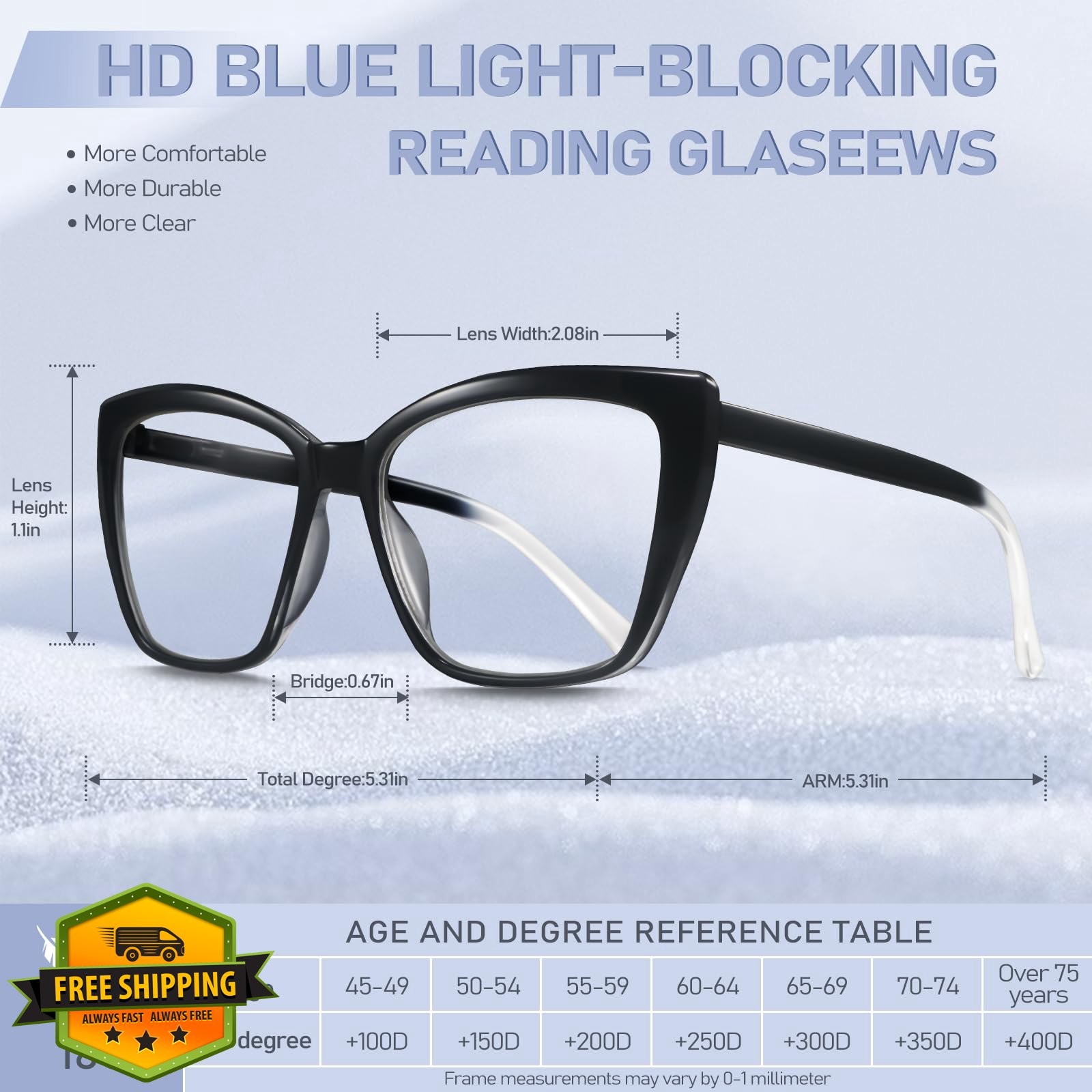 ORANZI Blue Light Readers 3pk Cat Eye Tortoiseshell Purple +2.75