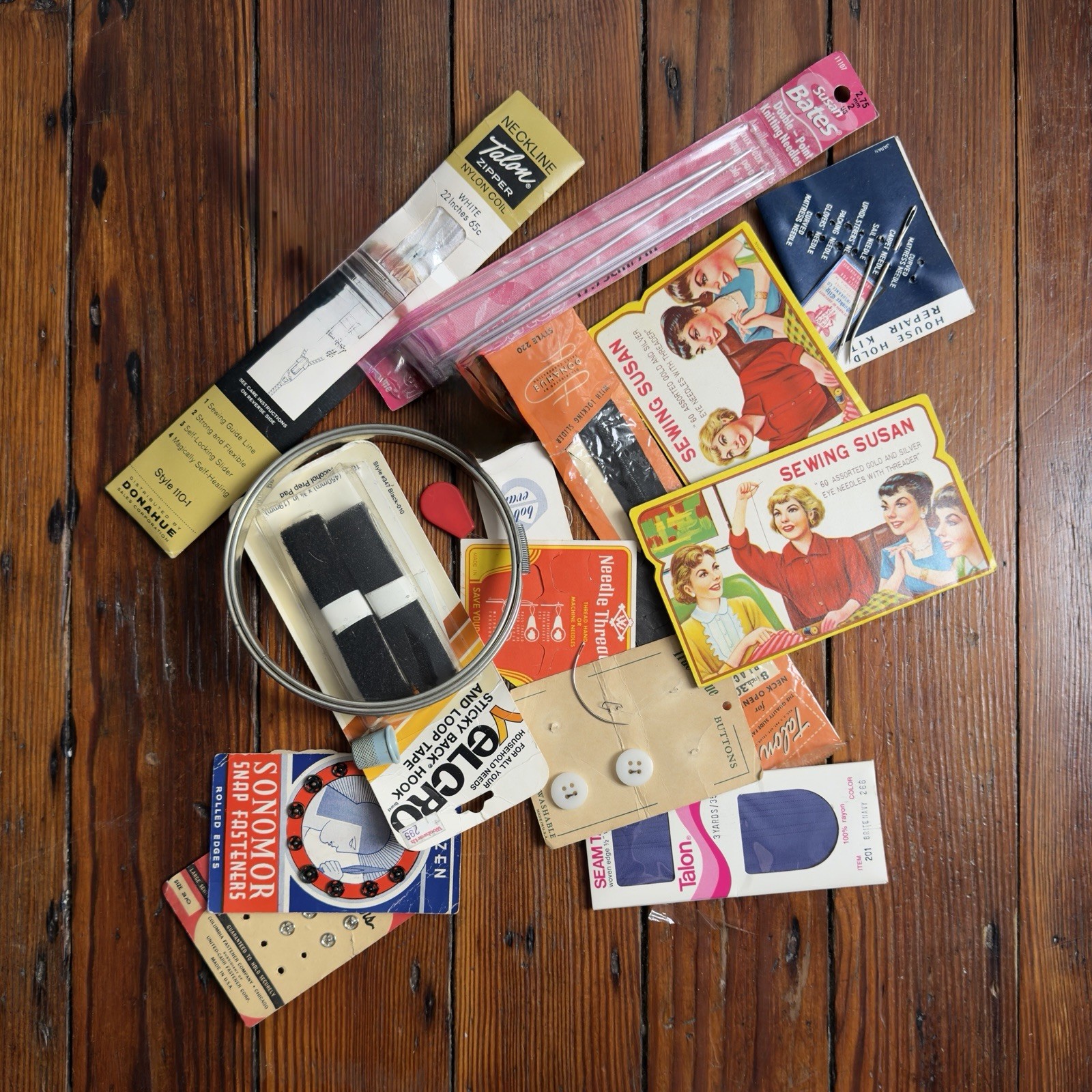 Vintage mixed lot needlework sewing knitting supplies paper ephemera too