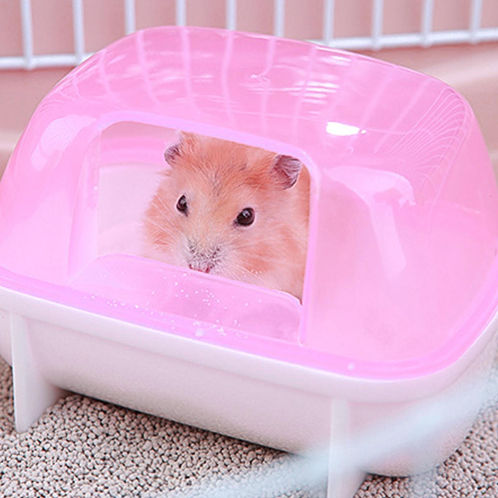 Hamster Sand Bath Container Chinchilla Dust Bath House Detachable Pet Shower