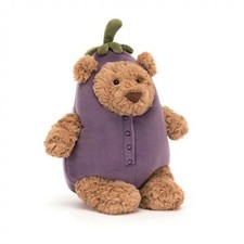 Barcelona Bear Eggplant Soft Plush Toy Stuffed Doll Jelly Christmas gift NWT