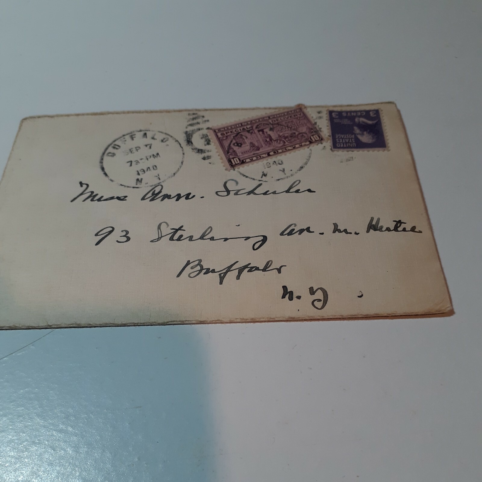 Vintage 1940 Envelope With Rare Special Delivery Stamp