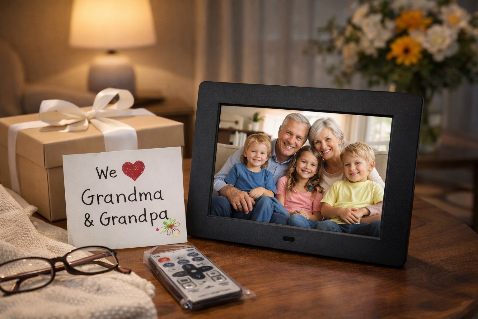 Aluratek 8” Digital Photo Frame ADMPF108F w/ Remote & Box USB SD Card