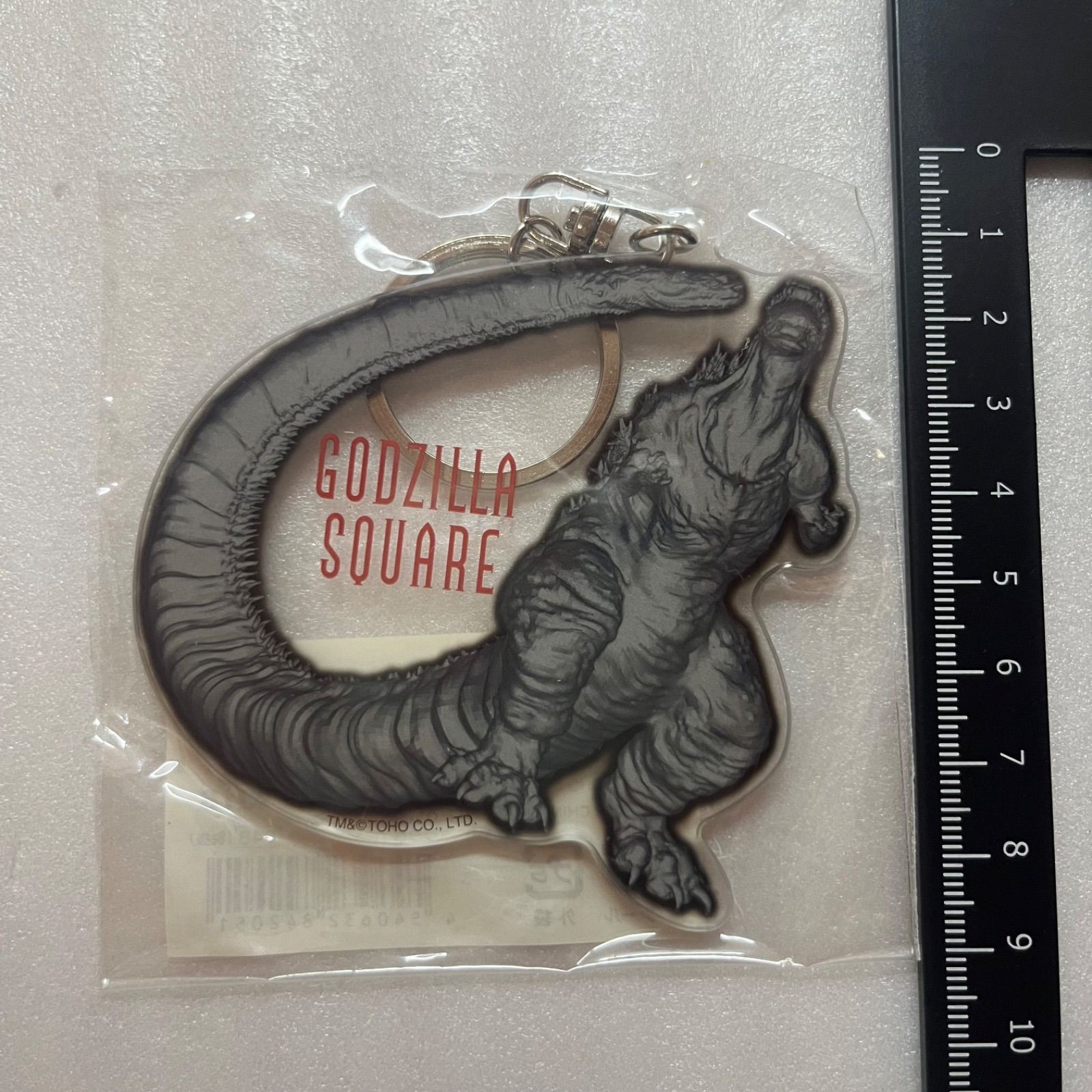 GODZILLA Godzilla Square Acrylic Keyholder Statue Front and Back V5