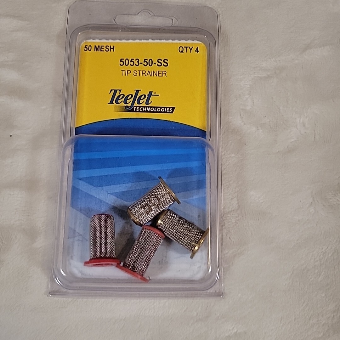 5053-50-SS TeeJet 2 Brass Tip Strainer & 2 Red Tip 50 Mesh 4pack