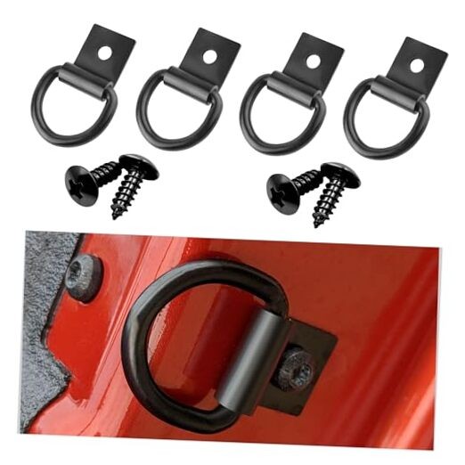 4PCS D Rings Heavy Duty & Tie Down Anchor with a Robust 1500 Pound,Trailer Tie 