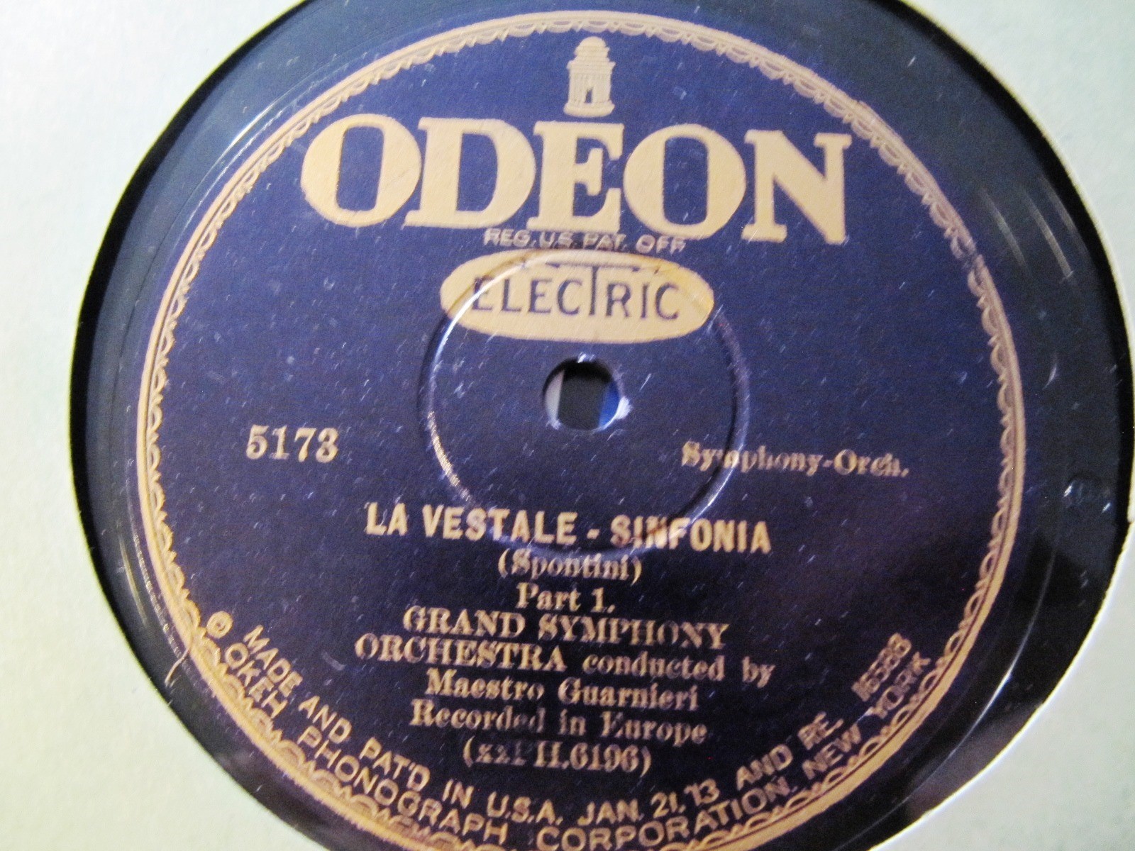 1928 Antonio Guarnieri SPONTINI LA VESTALE Overture Milan Grand Symphony Odeon