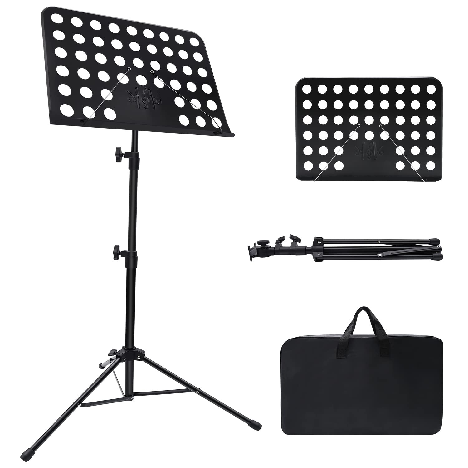 1/2/3 Pack Sheet Music Stand, Adjustable Music Stand with Carrying Bag, Profe...