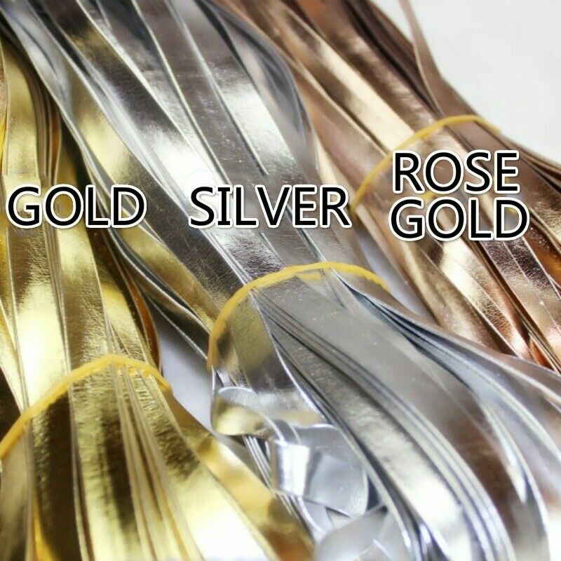 Faux Leather Flat Cord Metallic Strap Rope Shiny Tape String for Belt Bow DIY