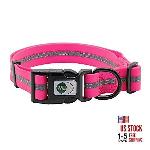  Dog Collar Waterproof Pet Collars Anti-Odor Large (15.35”-24.8”inches) Pink