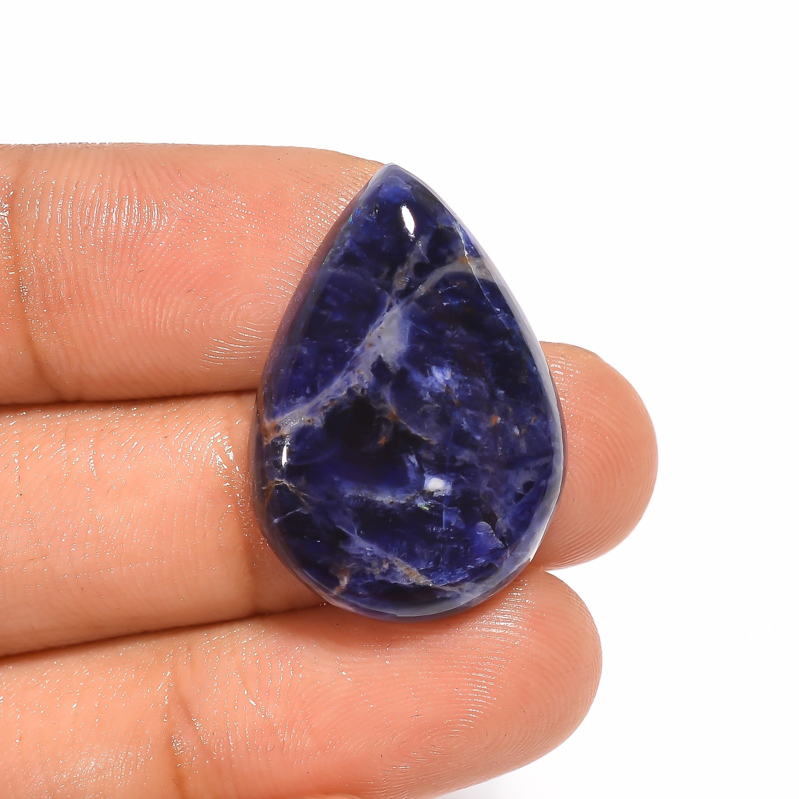 100% Natural Sodalite Pear Shape Cabochon Loose Gemstone 20 Ct 26X18X6 mm A-1599