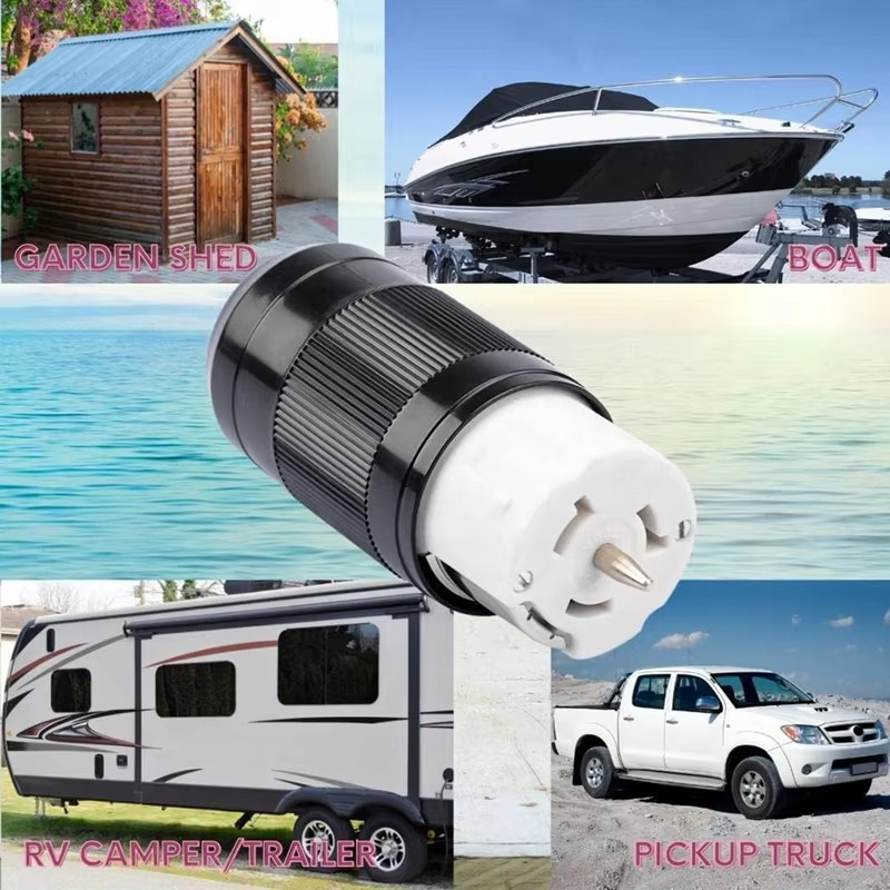 Generator Connector 50A 125/250V, NEMA SS2-50R Female Locking Power Cord Plug US