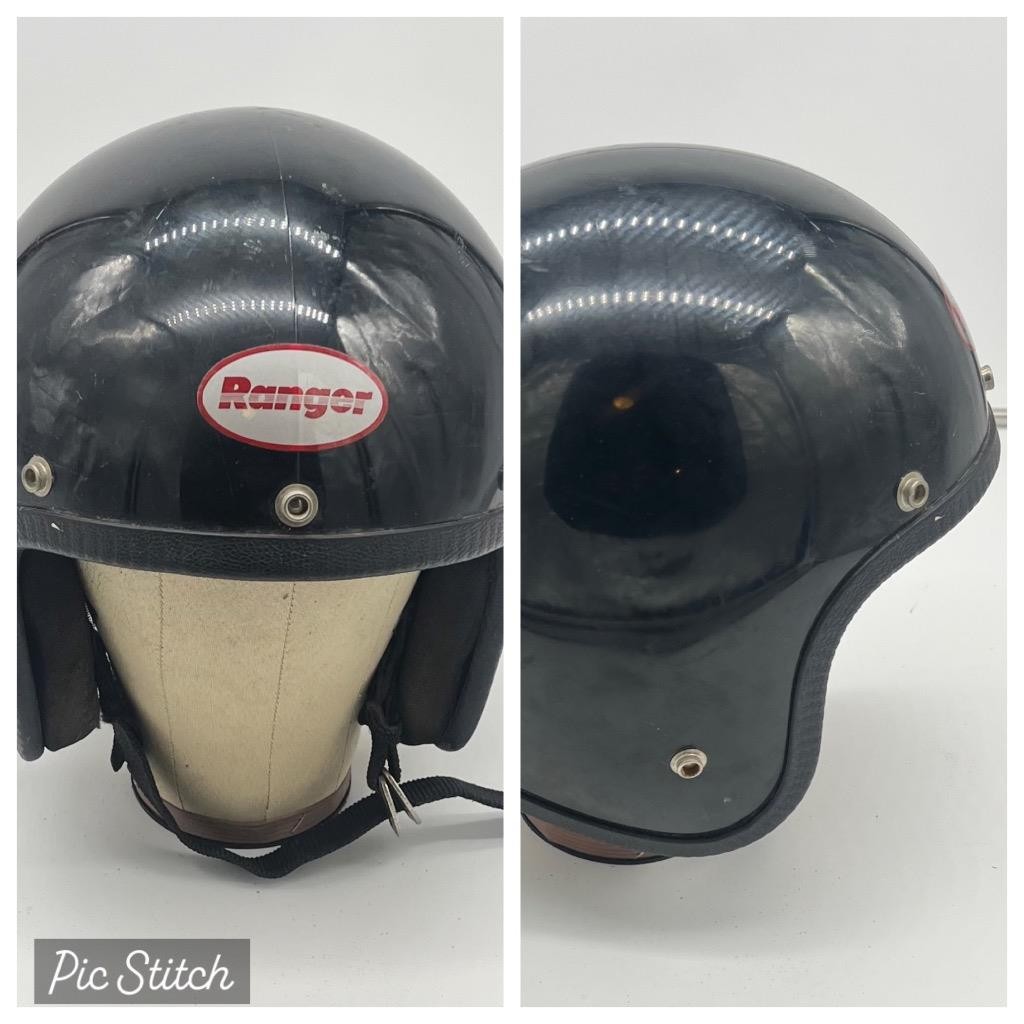 Vtg 70's Open Face Motorcycle Helmet Black Liner Is Deteriorating For Show Only