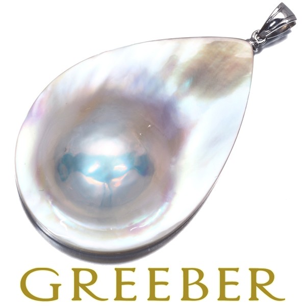TASAKI Pendant Top Mabe Pearl Teardrop K18WG BLJ